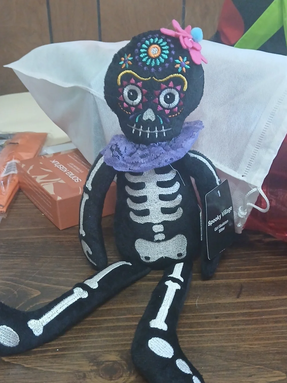 Black & Purple Day of the Dead Skeleton Plush
